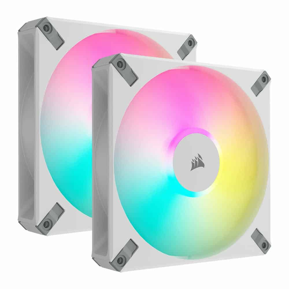 Corsair iCUE AF140 RGB ELITE White 140mm 2 Fan + Lighting Node CORE Pack